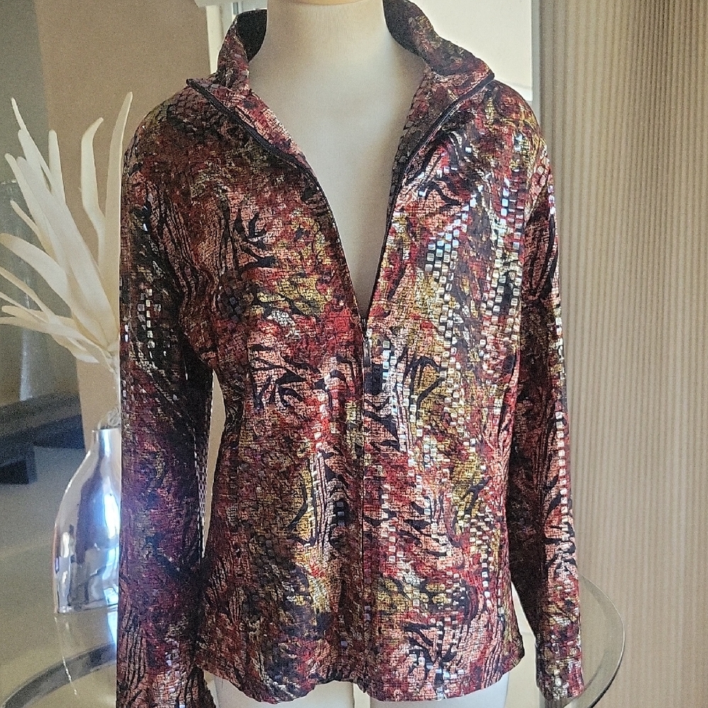 JM Collection Multicolor Patterned Jacket - image 1
